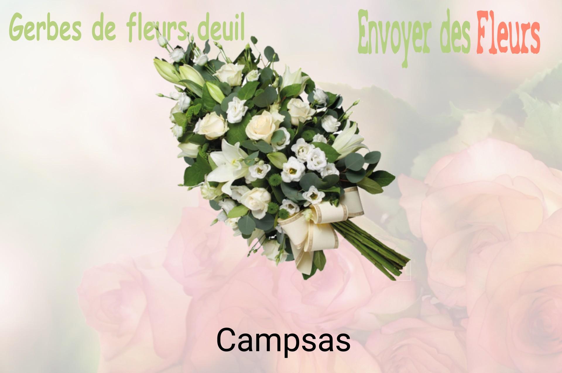 Gerbe de fleurs de deuil livrée à Campsas